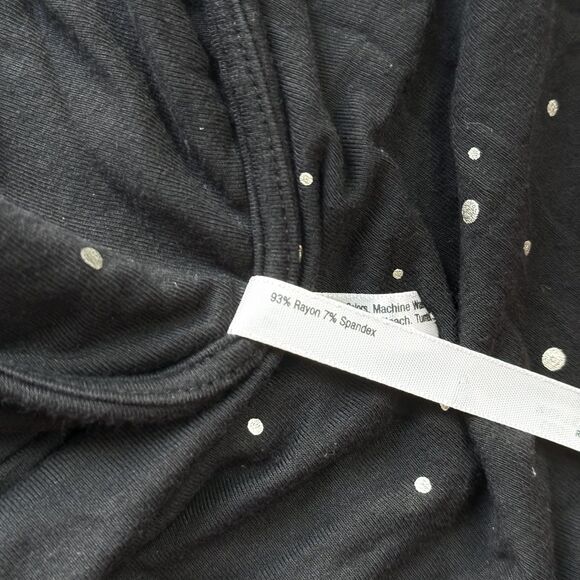 Soma Cool Nights Starry Sky Sleep Shirt Short Sleeve PJs Black Gold Polka Dots M - Picture 5 of 12